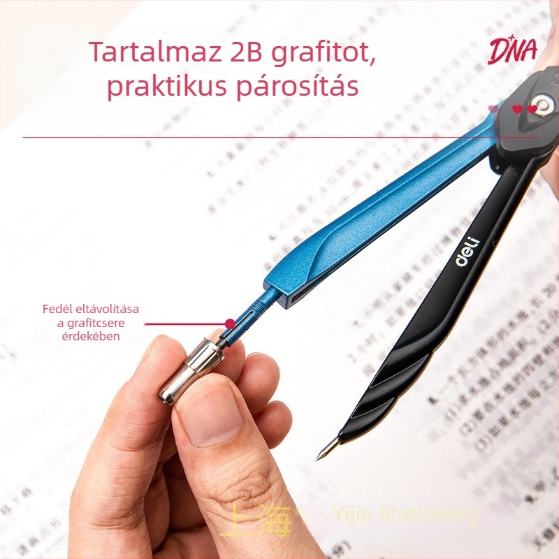 Deli 8645 fém körző diákrajzhoz és mérnöki tervezéshez