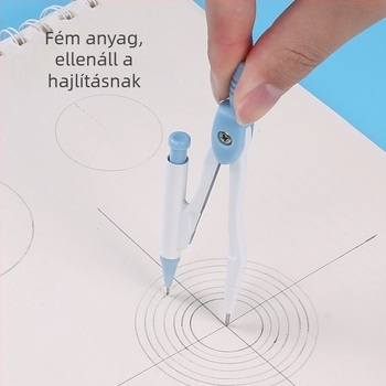 Hobbies Körző készlet diákok számára – fémből készült körző és rajzvonalzó irodai használatra, 3 darabos készlet