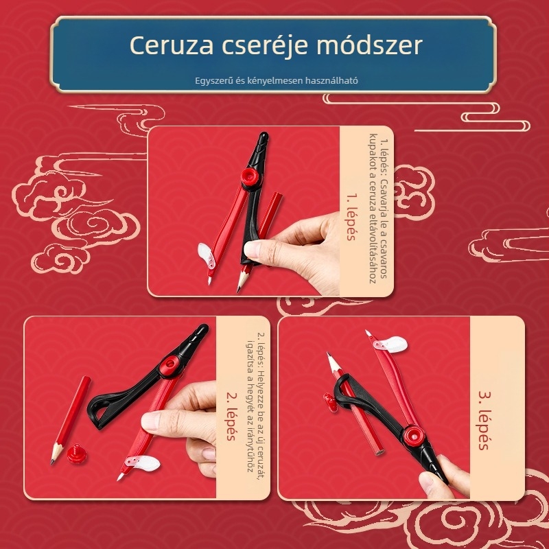 Fémmentes körző vizsgákhoz és rajzoláshoz