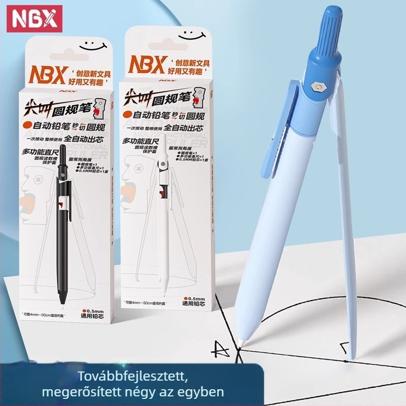 NBX Scream Körző Toll általános iskolai geometriához, többfunkciós rajzkészlet vonalzóval