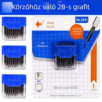 2B grafit töltőcsonkok körzőhöz, 2,0 mm átmérő, univerzális tartalék grafit töltet