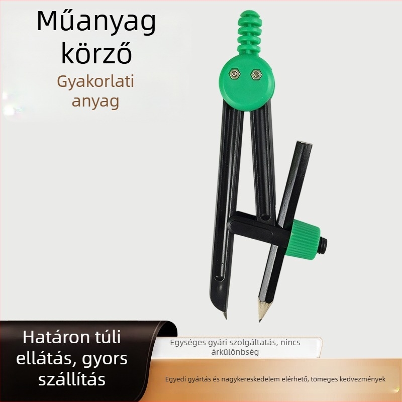 Műanyag rajz-körző diákoknak, egyszerű, menetes kivitel