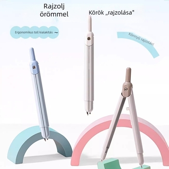 Deli tollal típusú körző, fémből készült körző nyomásra nyíló mechanizmussal, rajzhoz és tervezéshez