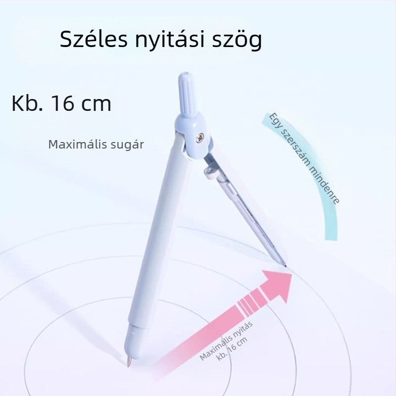 Deli tollal típusú körző, fémből készült körző nyomásra nyíló mechanizmussal, rajzhoz és tervezéshez