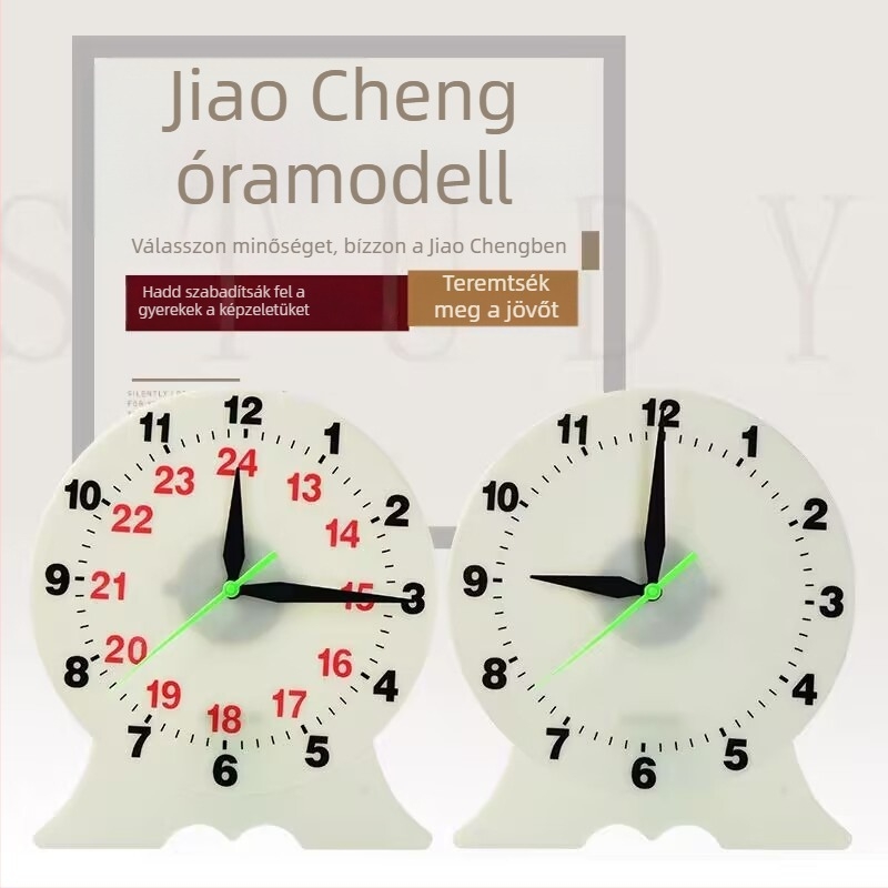 Három mutatós óra modell 24/12-es számlappal – oktatási óra matematikához