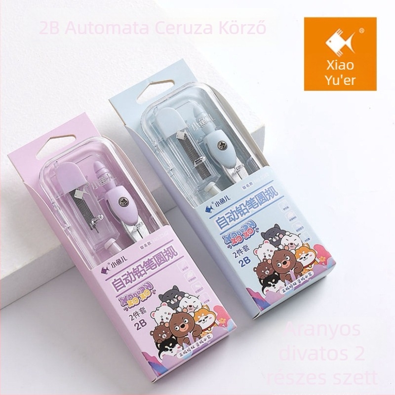 Xiaoyuer 2362 2B automata ceruza és körző készlet, 2 darabos iskolai rajzeszközök