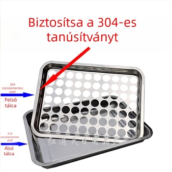 Rozsdamentes acélból készült borospohár tartó, négyzet alakú tálca lyukakkal, 24–77 lyuk
