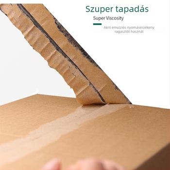 Átlátszó csomagoló ragasztószalag, széles, bézs-sárga színben
