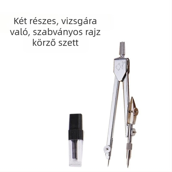 Iskolai fém körző 2050, két darabos készlet rajzhoz és tervezéshez, ólommaggal