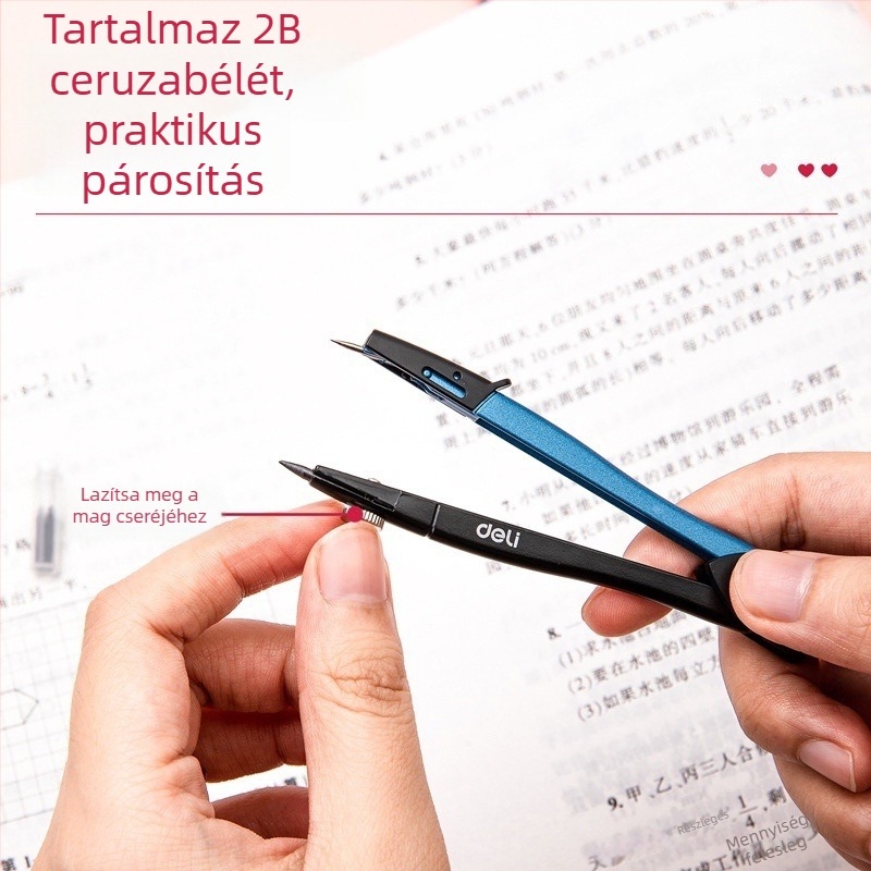 Deli 8646 Fém körző – rajzoláshoz és vizsgákhoz