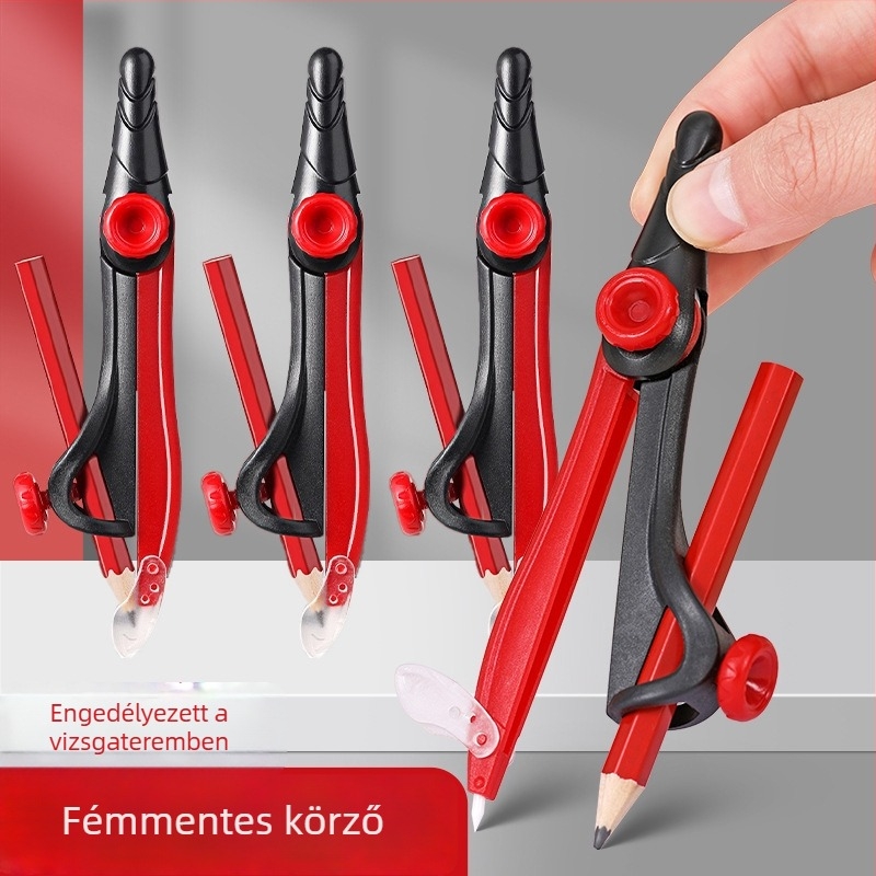 Műanyag körző, fémmentes kivitelben, diákok számára, rajzhoz és méréshez vizsgán
