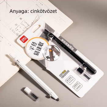 Deli VC70 toll alakú körző készlet diákoknak, grafitmaggal, könnyen tárolható, rajzhoz és vizsgákhoz