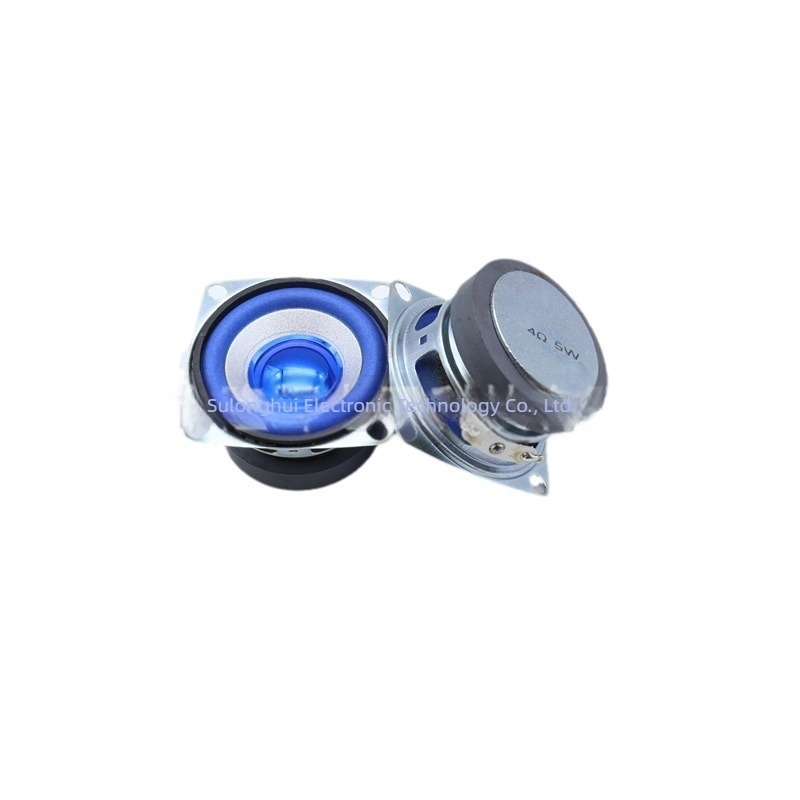 52 mm-es négyzet alakú Bluetooth hangszóró külső mágneses, 4Ω, 5W, kék membrán habperemmel, teljes frekvenciájú multimédiás hangszóró