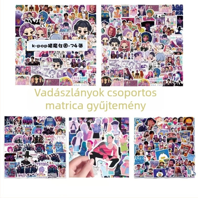Démonvadász lányok matricaszett – aranyos karikatúra anime DIY graffiti matricák