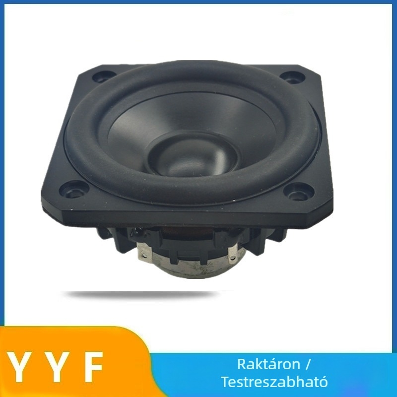 4 Ω/8 Ω, 25 W, 3 hüvelyk, 78×78 mm, NdFeB belső magnet, teljes tartományú hangszóró, egyedi vokálminőség és elegáns dizájn