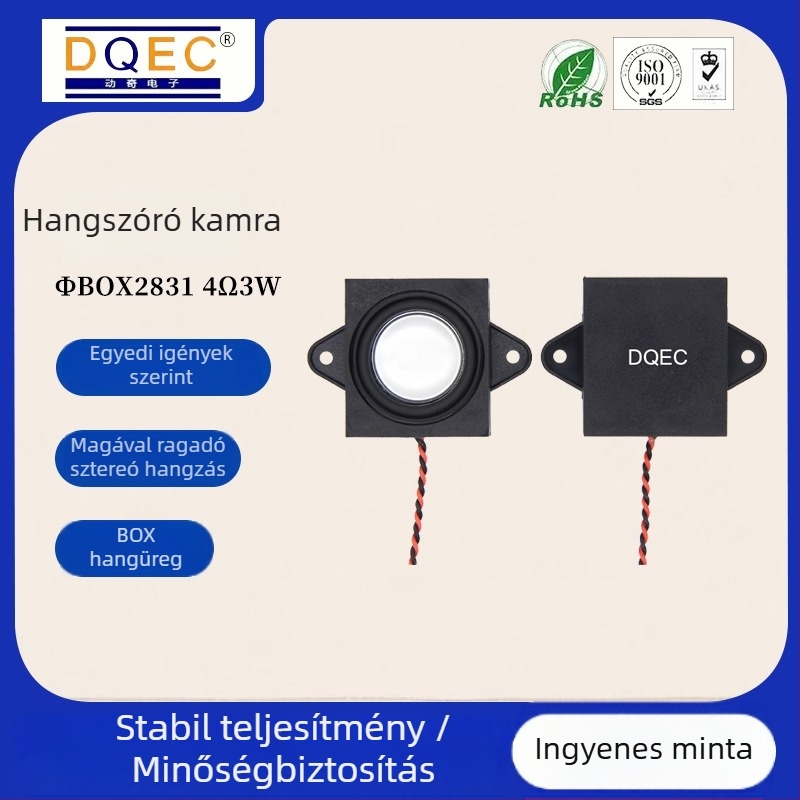 Dongqi Box2831 burkolt hangfal 4Ω 3W hangos bejelentésekhez, jármű AV reklámkészülék, AI játékokhoz