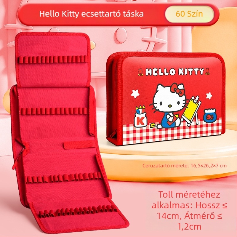Sanrio 24 színű akrilfilctollak tároló táska gyerekeknek