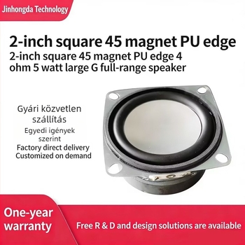 2 colos négyzetes hangszóró, 53 mm, mágneses PU él, 4 Ω 5 W