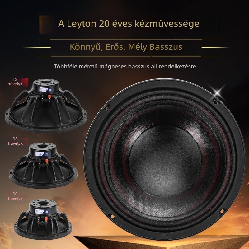 Neodínium-mágneses Line-Array mélyhangfal, 10/12/15 hüvelyk, 500 W színpadi használatra