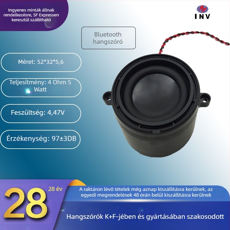Kerek formájú 45 kamrás hangszóró diafragmával, Bluetooth kültéri mélybasszus hangfal