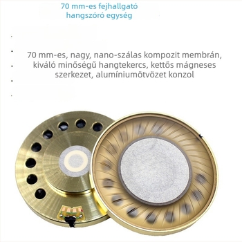 32 Ω duál-mágneses 70 mm meghajtó, kompozit bio-diapragma, Hi‑Fi fejhallgatóhoz mozgó tekercs