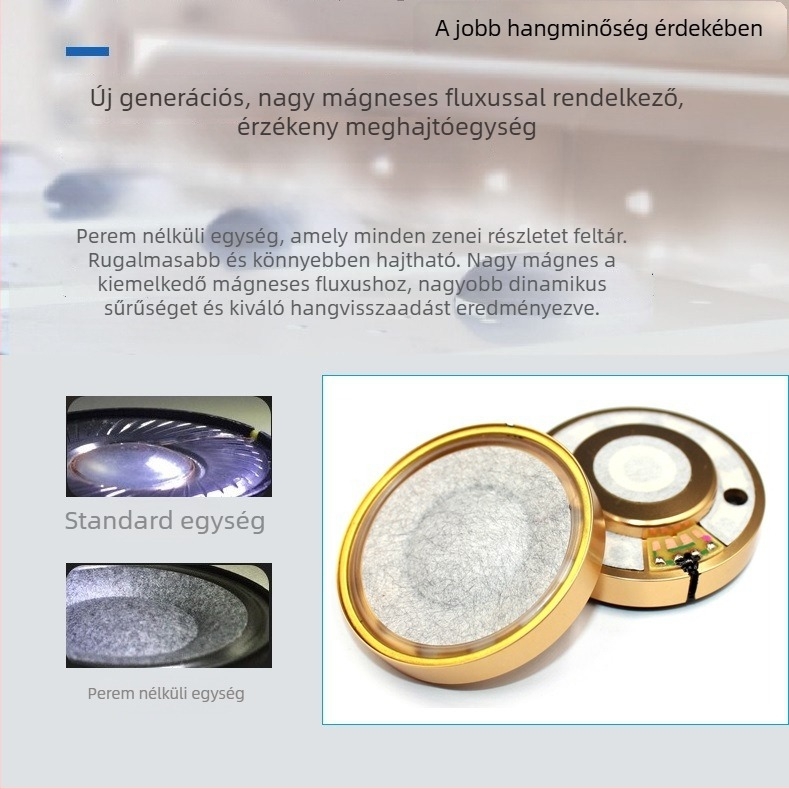 Gyári új 50 mm-es nanofiber HiFi dinamikus fejhallgató