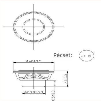 40 mm-es, kettős mágneses neodínium hangszóró, PU él, Bluetooth kültéri hangszóró, 4Ω 5W