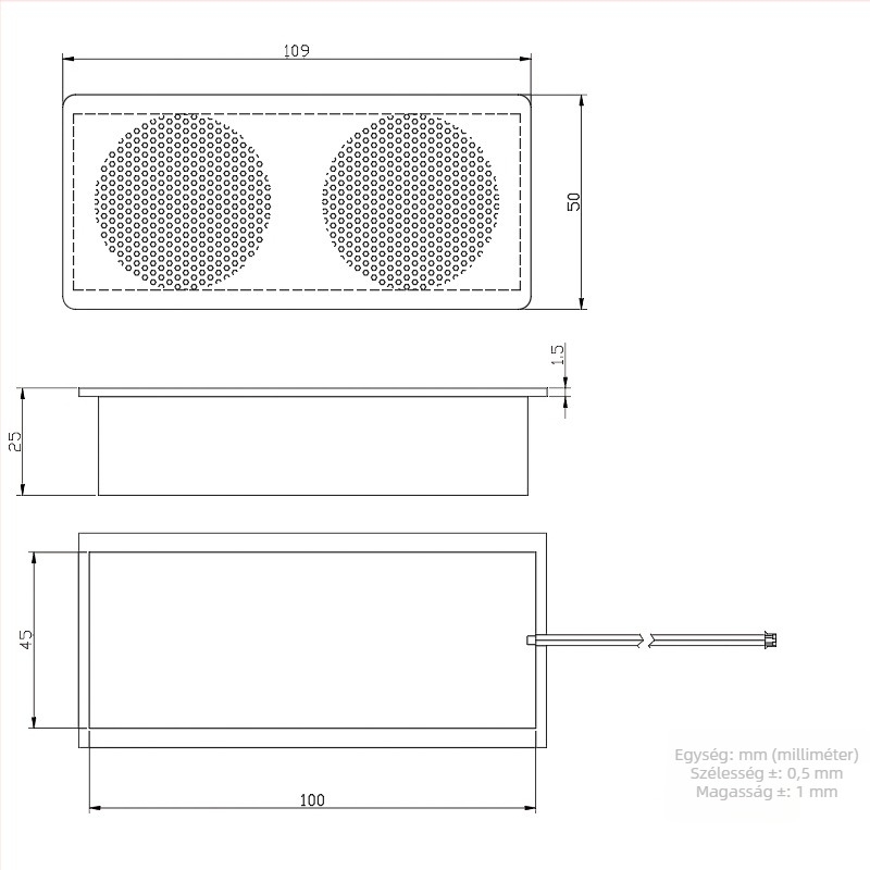 50×110 cm-es fürdőszobai tükör Bluetooth-hangszóróval és sminktükrövel