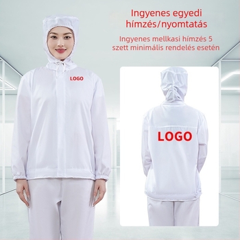 Fehér, vékony, légáteresztő munkaruha készlet élelmiszeripari üzemhez