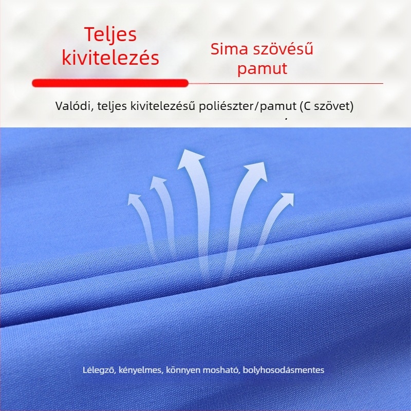 Fehér, vékony, légáteresztő munkaruha készlet élelmiszeripari üzemhez