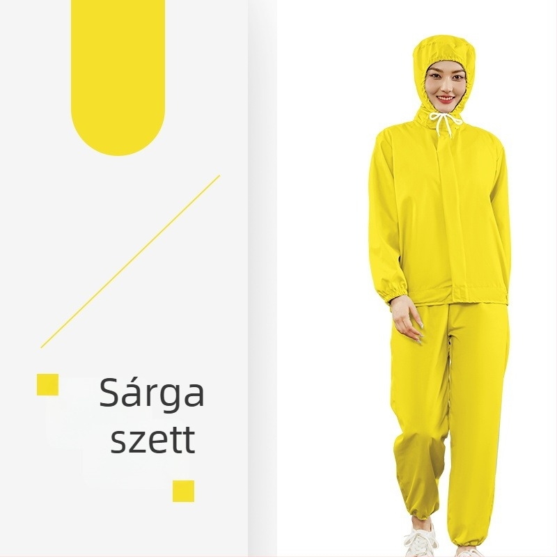 Fehér, vékony, légáteresztő munkaruha készlet élelmiszeripari üzemhez