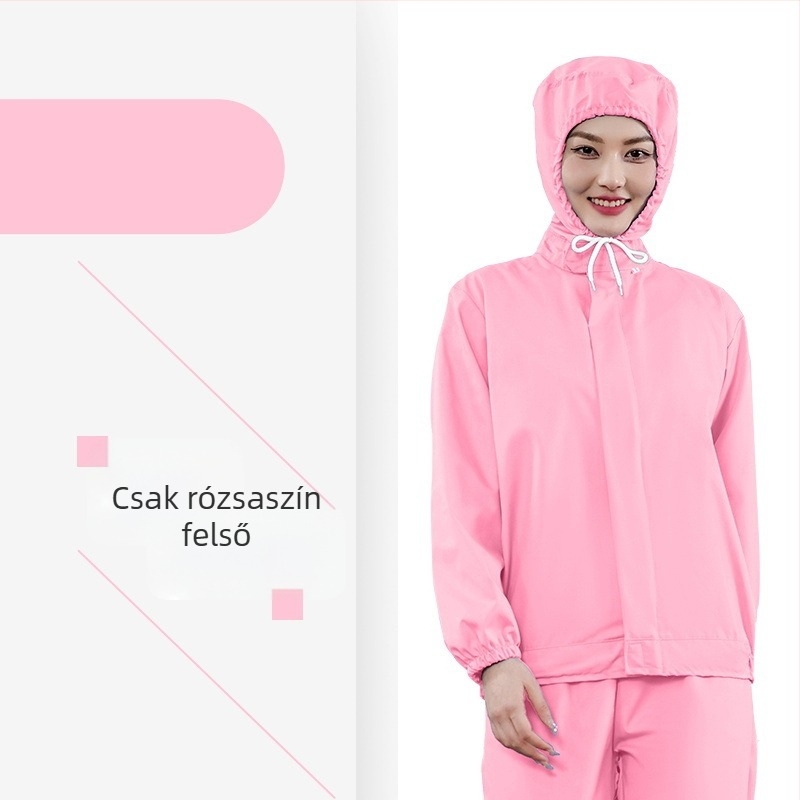 Fehér, vékony, légáteresztő munkaruha készlet élelmiszeripari üzemhez