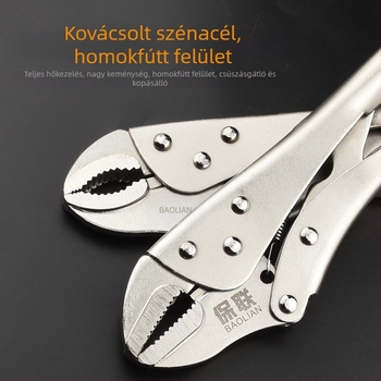 Ipari kategóriás többfunkciós fogó kerek állkapcssal, C-típusú automata rögzítés és sík fej a gyors záráshoz