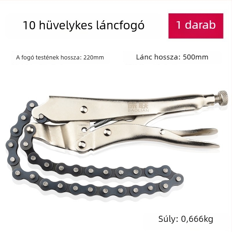 Ipari kategóriás többfunkciós fogó kerek állkapcssal, C-típusú automata rögzítés és sík fej a gyors záráshoz