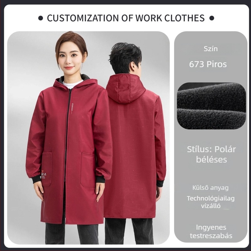 Őszi–téli fleece-béléssel védő munkaruha férfiaknak, hosszú ujjú, por- és vízálló, olajálló