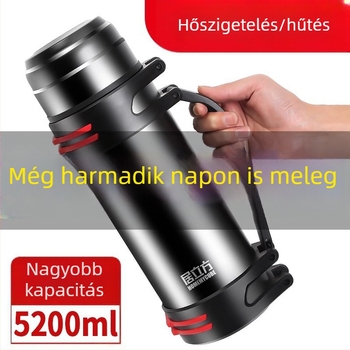 Nagy kapacitású termosz férfiaknak, izolált teás pohárral