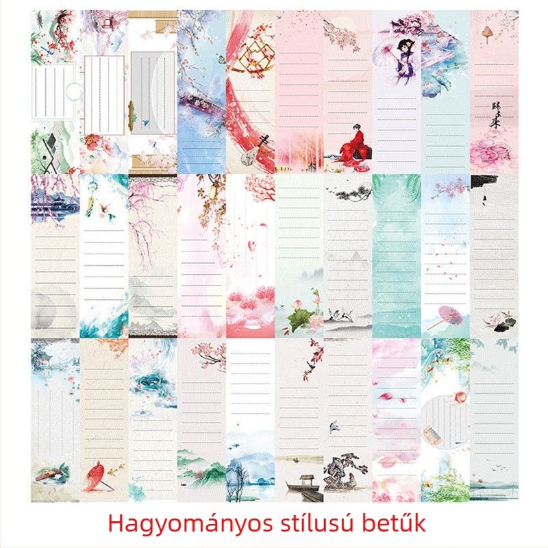 30 darab papír könyvjelző retró kínai stílusban, esztétikus költeményekkel, inspirálva a Twenty-Four Solar Terms által, diákok számára.