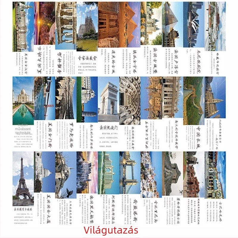 30 darab papír könyvjelző retró kínai stílusban, esztétikus költeményekkel, inspirálva a Twenty-Four Solar Terms által, diákok számára.
