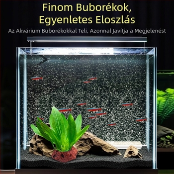 Akvarisztikus oxigén buborék készlet: buborék szalag, buborék zuhatag, buborék kövek, nano levegő lemez, táj dekoráció, levegőfüggöny, oxigénpumpa