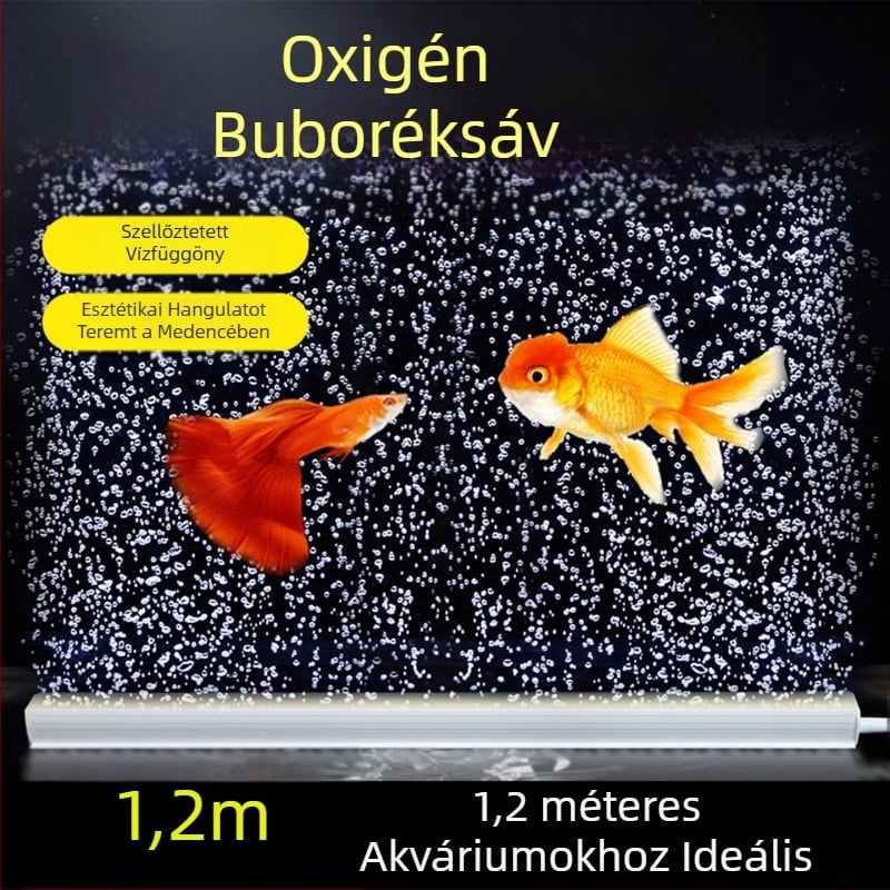 Akvarisztikus oxigén buborék készlet: buborék szalag, buborék zuhatag, buborék kövek, nano levegő lemez, táj dekoráció, levegőfüggöny, oxigénpumpa
