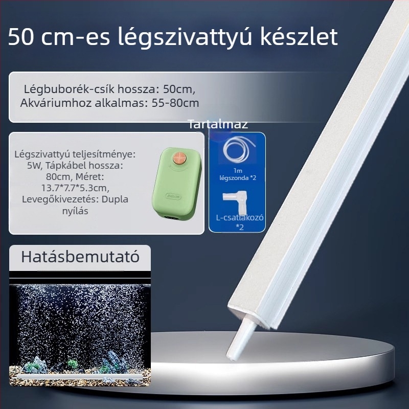 Akvarisztikus oxigén buborék készlet: buborék szalag, buborék zuhatag, buborék kövek, nano levegő lemez, táj dekoráció, levegőfüggöny, oxigénpumpa