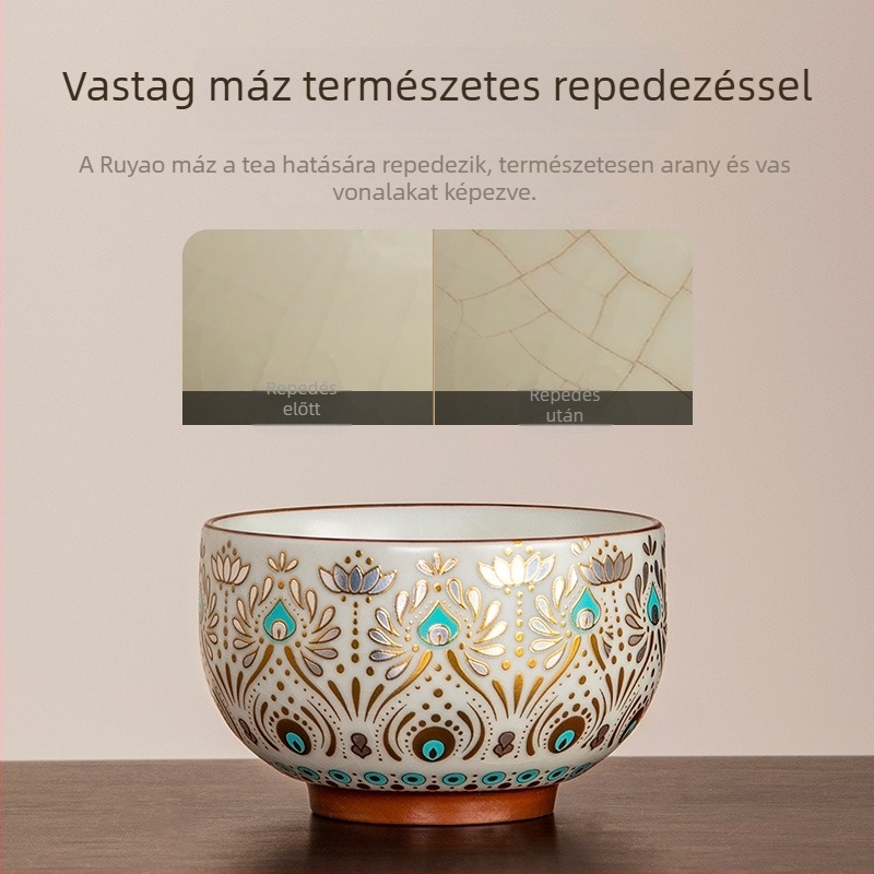 Új kínai stílusú Arhat pohár porcelánból, felületi glaszúrozott díszítéssel, otthoni használatra