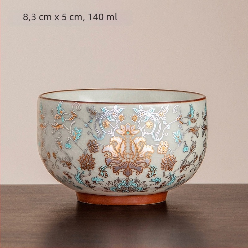 Új kínai stílusú Arhat pohár porcelánból, felületi glaszúrozott díszítéssel, otthoni használatra