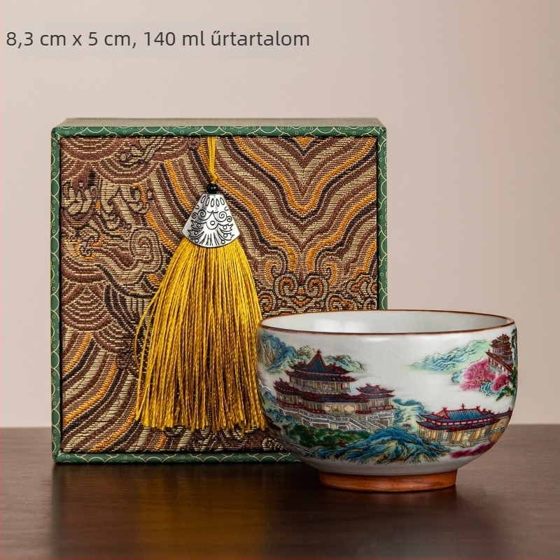 Új kínai stílusú Arhat pohár porcelánból, felületi glaszúrozott díszítéssel, otthoni használatra