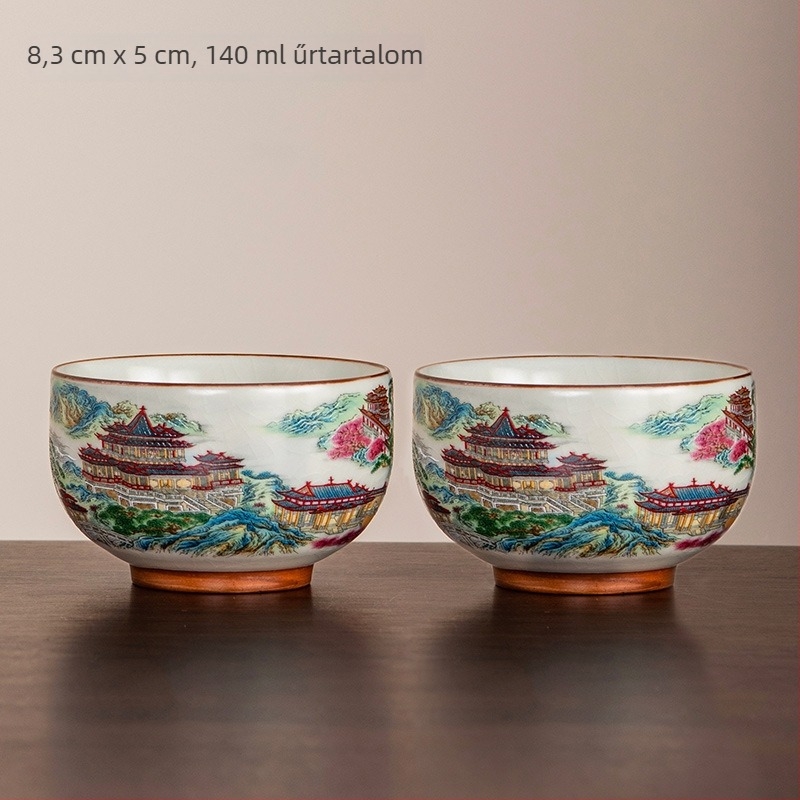 Új kínai stílusú Arhat pohár porcelánból, felületi glaszúrozott díszítéssel, otthoni használatra
