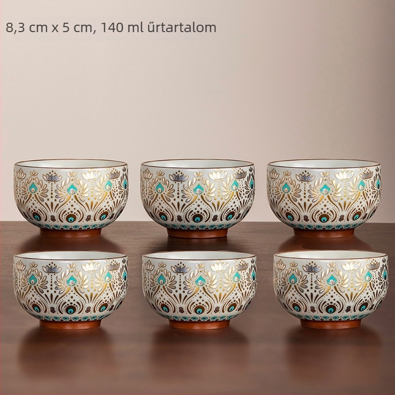 Új kínai stílusú Arhat pohár porcelánból, felületi glaszúrozott díszítéssel, otthoni használatra