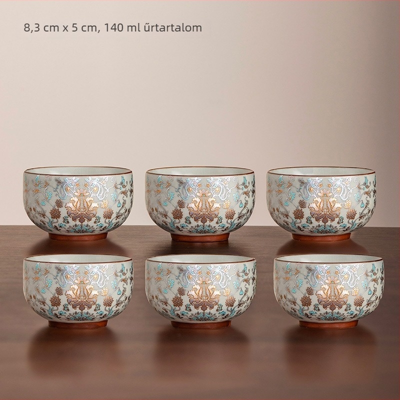 Új kínai stílusú Arhat pohár porcelánból, felületi glaszúrozott díszítéssel, otthoni használatra