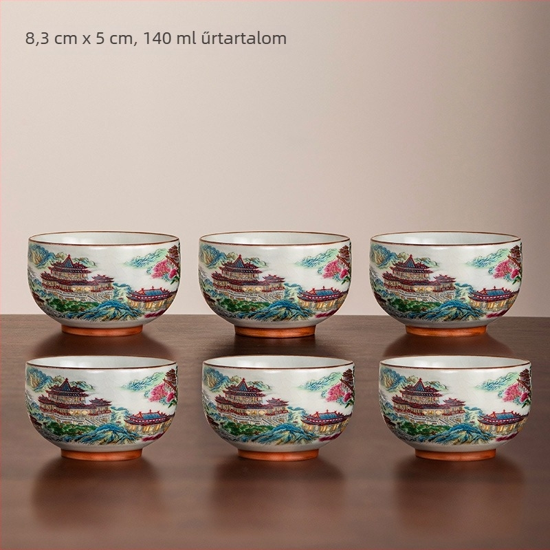 Új kínai stílusú Arhat pohár porcelánból, felületi glaszúrozott díszítéssel, otthoni használatra