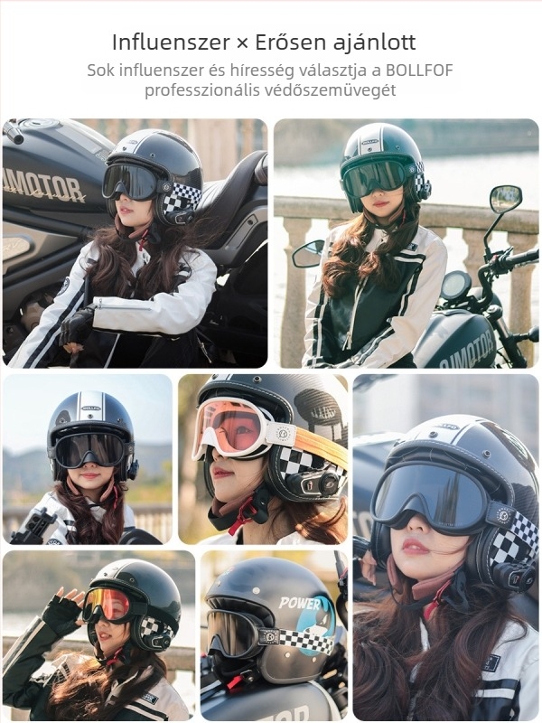 Nappal–éjszaka kettős használatú motorkerékpár retró szemüveg Harley sisakhoz, szélálló, színváltó, dioptriás szemüveggel kompatibilis