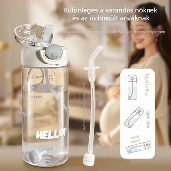 Szívószálas pohár kismamáknak és gyerekeknek, egyenes itatás, mérőskálával, hőálló és ütésálló